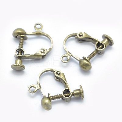 Brass Screw On Clip-on Earring Findings KK-L164-01AB-NF-1