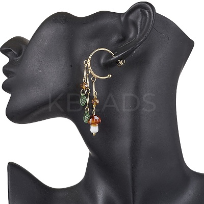 Golden 304 Stainless Steel Half Hoop Earrings EJEW-JE05675-01-1
