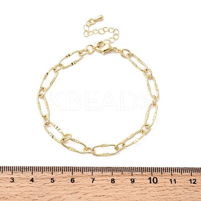 Brass Paperclip Chains Bracelet for Women BJEW-A065-09G-1