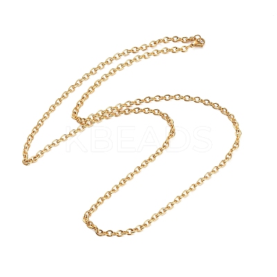 Ion Plating(IP) 304 Stainless Steel Cable Chain Necklaces for Women Men STAS-M102-68G-1