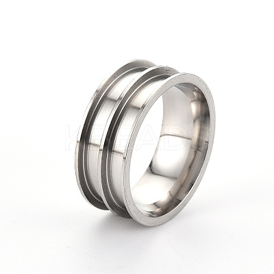 Tarnish Resistant 201 Stainless Steel Ring Core Blank for Inlay Jewelry Making RJEW-ZX002-05-7-1