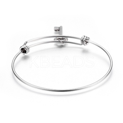 Tarnish Resistant 304 Stainless Steel Charm Bangles BJEW-F357-02P-1