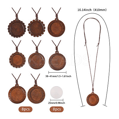 DIY Wood Pendant Decorations Making Kits HJEW-CA00076-1