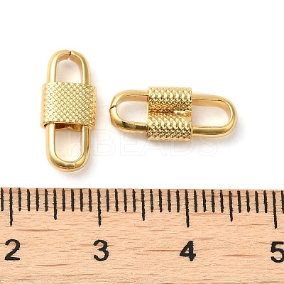 Rack Plating Brass Oval Link Connector Charms KK-Z033-03G-1