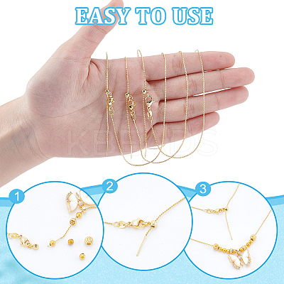 12Pcs 1MM Brass Wheat Chain Adjustable Slider Necklaces NJEW-NB0001-30-1
