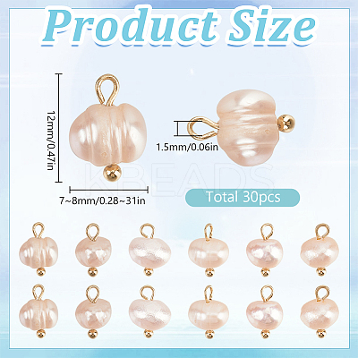 Natural Cultured Freshwater Pearl Potato Charms PALLOY-SC00008-1