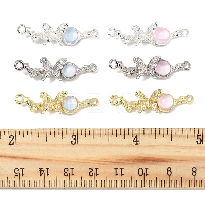12Pcs 6 Colors Alloy & Glass Butterfly Connector Charms FIND-FS0004-08-1