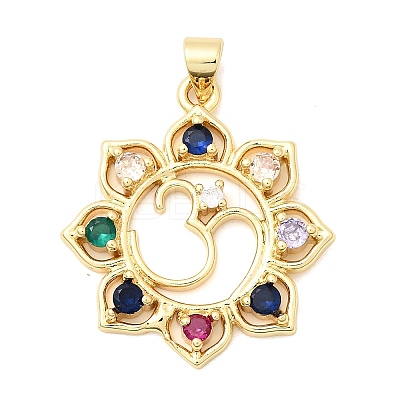 Brass Micro Pave Cubic Zirconia Pendants KK-H529-28G-1