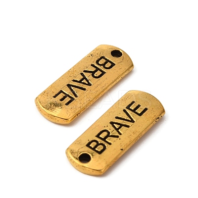 Tibetan Style Alloy Rectangle with Word Brave Pendants TIBEP-Q043-061AG-RS-1