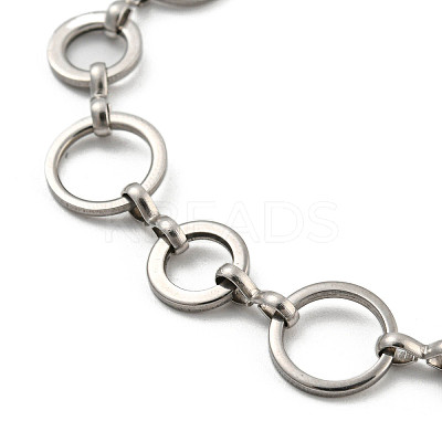 Non-Tarnish 304 Stainless Steel Ring Link Chains Bracelets for Men & Women BJEW-D042-13P-1