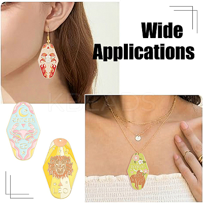 12Pcs 12 Styles Twelve Constellations Alloy Enamel Big Pendants ENAM-YW0008-20-1