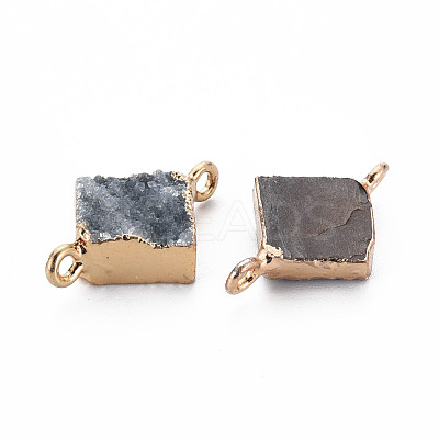 Natural Druzy Agate Links Connectors G-S359-081-1