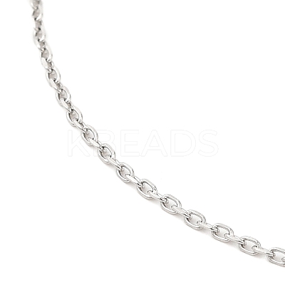 Non-Tarnish 304 Stainless Steel Cable Chain Necklace for Women NJEW-G104-04P-1