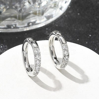 304 Stainless Steel Micro Pave Clear Cubic Zirconia Cuff Earrings EJEW-C096-60P-1