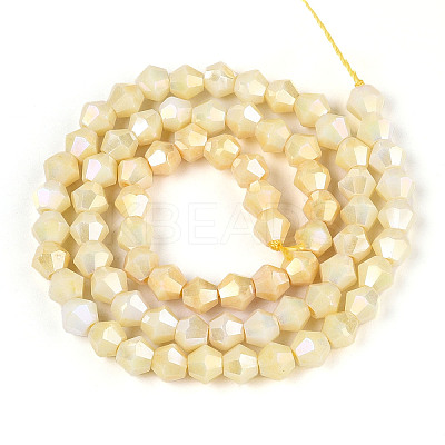 Anti-Tarnish Electroplate Bicone Glass Beads Strands EGLA-T021-6mm-16-05-1