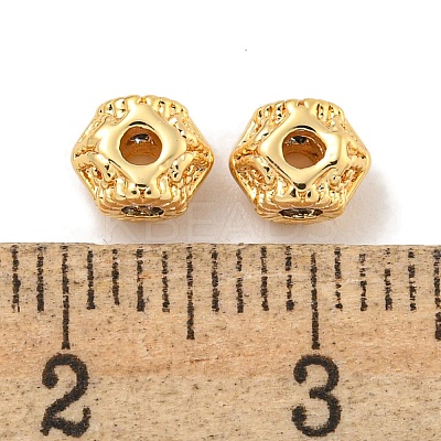 Brass Micro Pave Clear Cubic Zirconia Beads KK-P275-29G-1