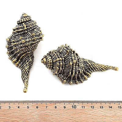 Brass Conch Figurines Statues for Home Desktop Feng Shui Ornament DJEW-Z008-05AB-1