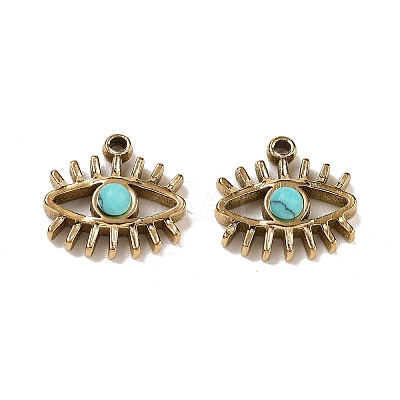 Synthetic Turquoise Eye Charms STAS-U014-06A-02-1