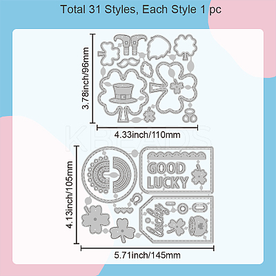 Saint Patrick's Day Carbon Steel Cutting Dies Stencils DIY-WH0309-1587-1