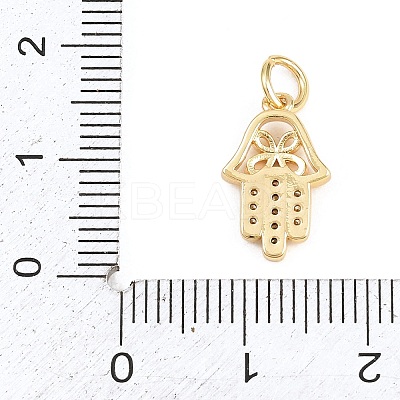 Brass Micro Pave Clear Cubic Zirconia Pendants KK-H273-08G-1