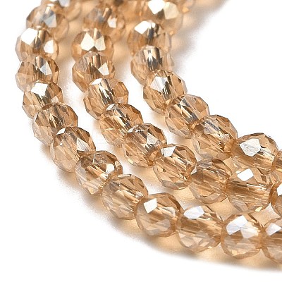 Transparent Electroplate Glass Beads Strands GLAA-H021-01A-PL01-1