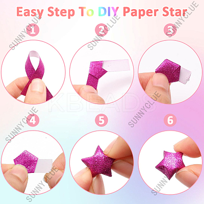 900Pcs 10 Bags Lucky Star Origami Paper DIY-SC0031-29-1