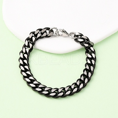 304 Stainless Steel Cuban Link Chain Bracelets for Men Women BJEW-C124-04A-02-1