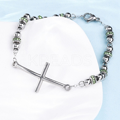 201 Stainless Steel Link Chain Bracelets BJEW-A032-01P-01-1