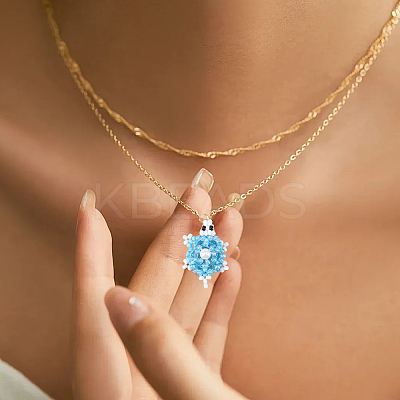 4Pcs 2 Colors Glass Pendants PALLOY-CA00017-1