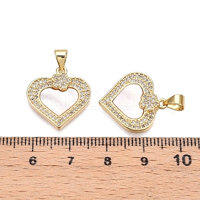 Brass Micro Pave Clear Cubic Zirconia Pendants KK-N254-200G-1