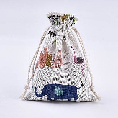 5Pcs Polycotton(Polyester Cotton) Packing Pouches Drawstring Bags ABAG-FP0001-05-1