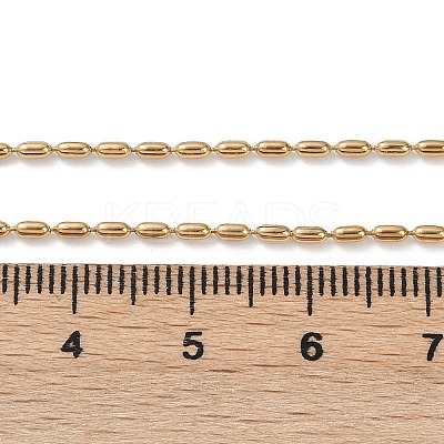 Ion Plating(IP) 304 Stainless Steel Oval Ball Chain Necklace for Men Women X-NJEW-M200-09G-1