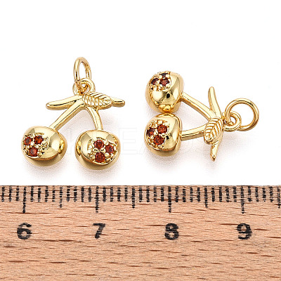 Brass Micro Pave Cubic Zirconia Charms KK-N265-30G-1