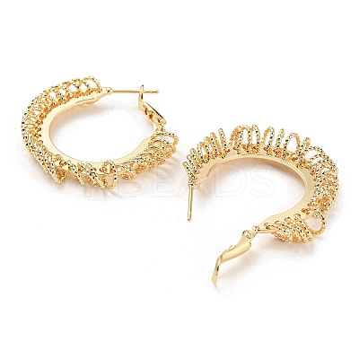 Brass Hoop Earrings EJEW-K264-04G-1