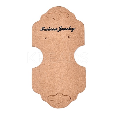 Folding Kraft Paper Jewelry Display Cards with Hanging Hole CDIS-T004-09-1