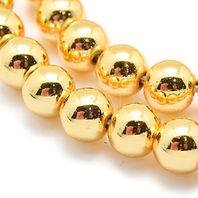 Electroplate Non-magnetic Synthetic Hematite Beads Strands G-L485-01D-G-1