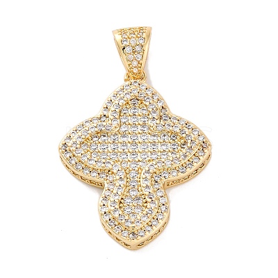 Brass Micro Pave Cubic Zirconia Pendants KK-S510-48G-04-1
