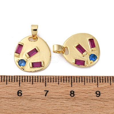 Brass Micro Pave Cubic Zirconia Pendants KK-P308-30G-1