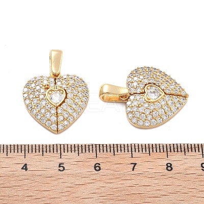 Brass Micro Pave Cubic Zirconia Unfold Pendants KK-B125-33G-1