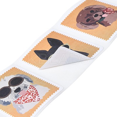 200Pcs Roll Dog Stickers DIY-U008-08B-1