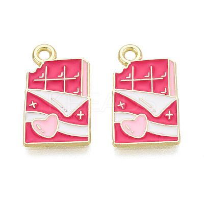 Valentine's Day Alloy Enamel Pendants ENAM-T023-20B-1