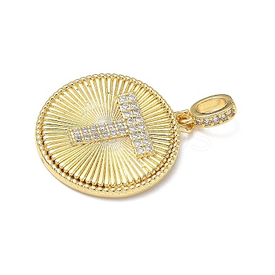 Brass Micro Pave Clear Cubic Zirconia Pendants KK-L253-17G-T-1