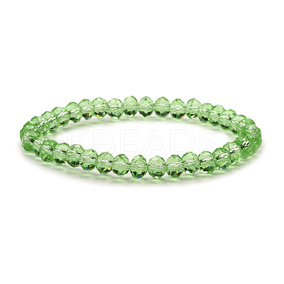 Fashionable Faceted Rondelle Glass Beads Stretch Bracelets for Women Girls Gift TQ6391-5-1
