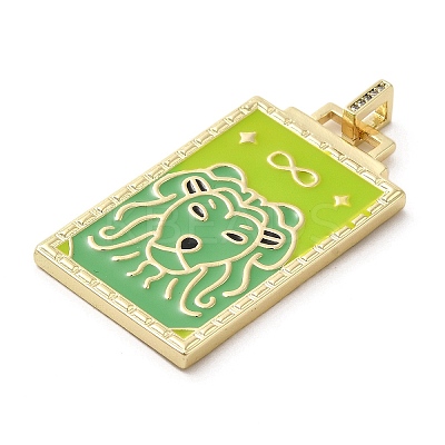Brass Micro Pave Cubic Zirconia Pendant with Enamel KK-H458-02G-L01-1