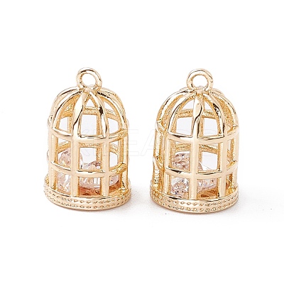 Brass Micro Pave Cubic Zirconia Pendants ZIRC-P100-01G-1