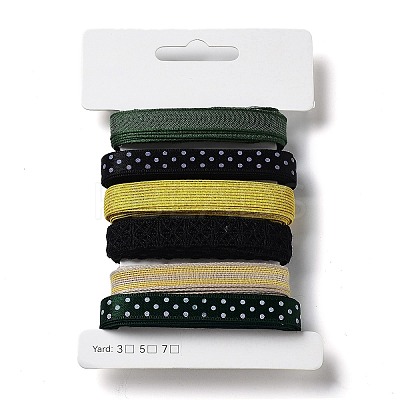 18 Yards 6 Styles Polyester Ribbon SRIB-C001-G03-1