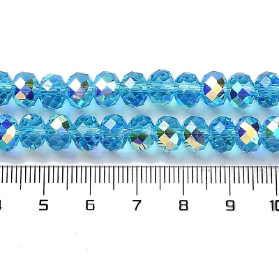 AB Color Plated Transparent Electroplate Beads Strands EGLA-H104-06H-1