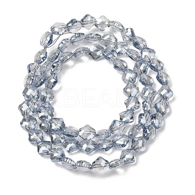 Electroplate Transparent Glass Beads Strands GL-CBA7A17-02A-08-1