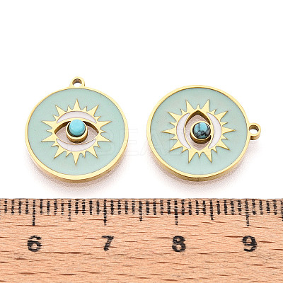 316 Surgical Stainless Steel Enamel Pendants STAS-M073-06G-1