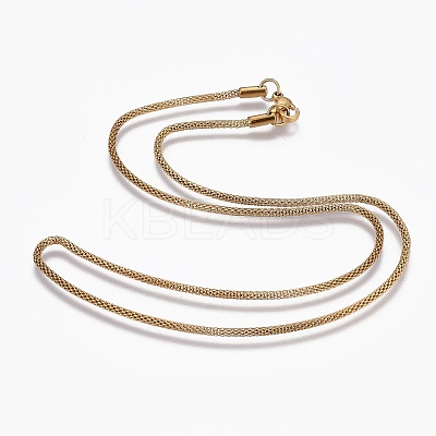 304 Stainless Steel Mesh Chain Necklaces NJEW-L167-03C-G-1